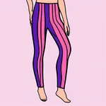 pink and purple striped leggings image